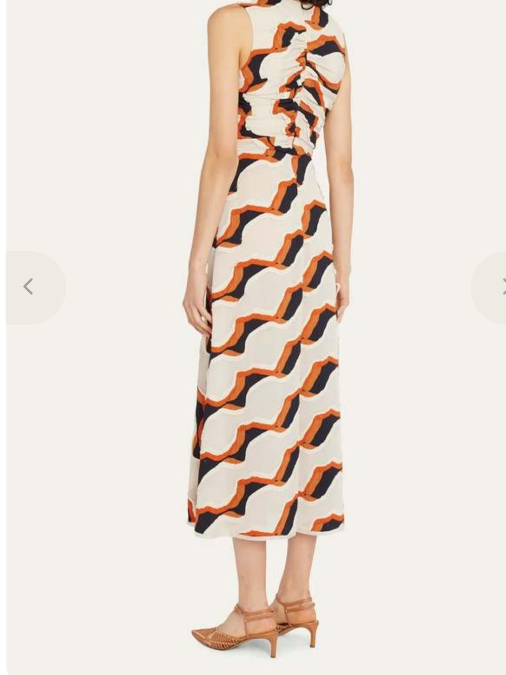 Ulla Johnson Conch Dress Cream Geometric with Subtle Beige Blue Tone - Picture 5 of 15